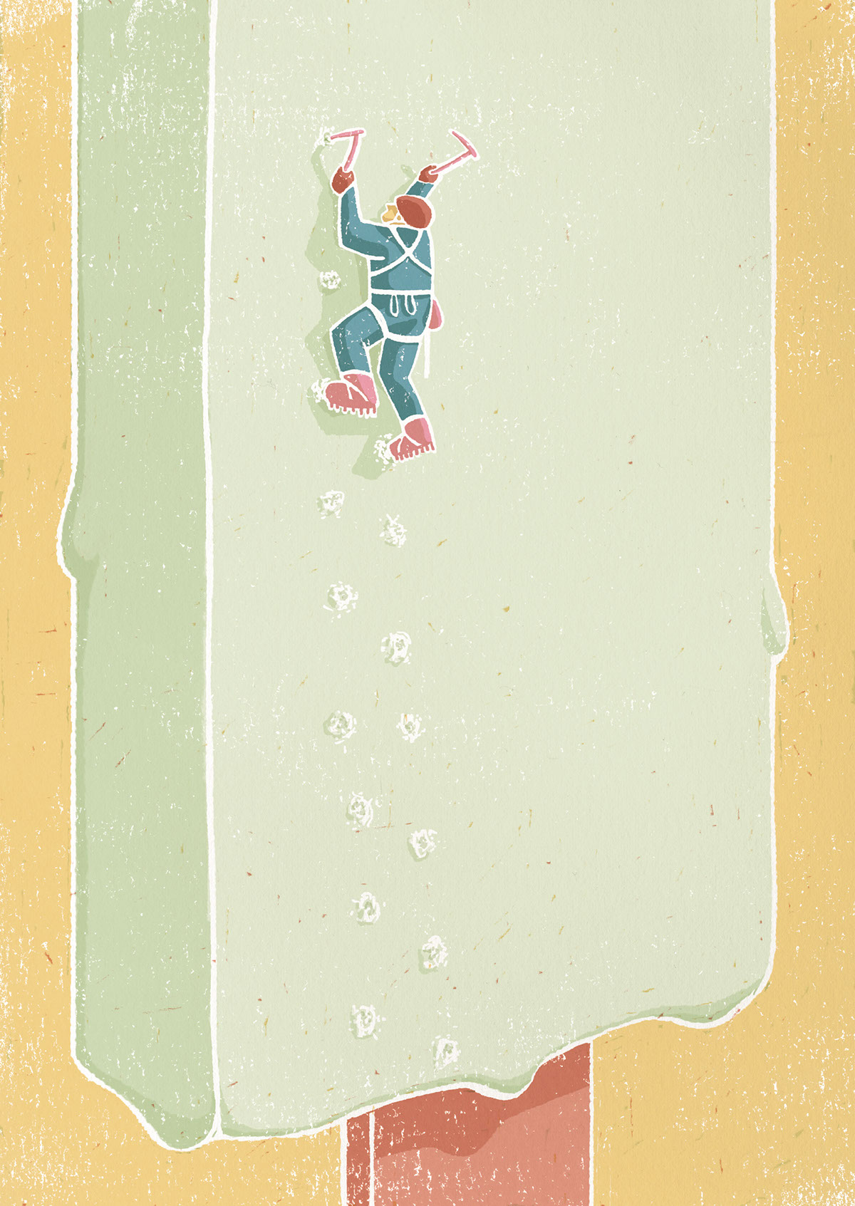 digital illustration summer winter ice cream sports poster Ski