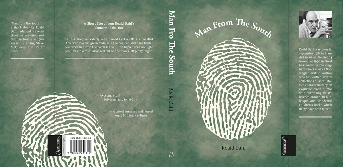 Roald Dahl book cover design fingerprints cover book