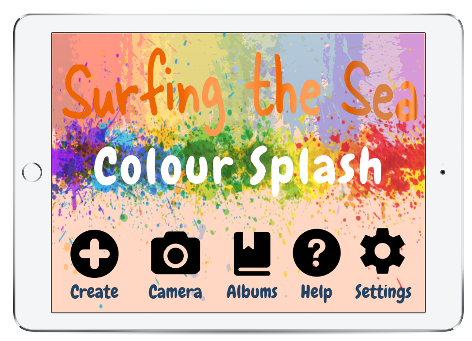 surfing the sea colour splash art Creativity app application mobile Drawing  Productivity ux/ui