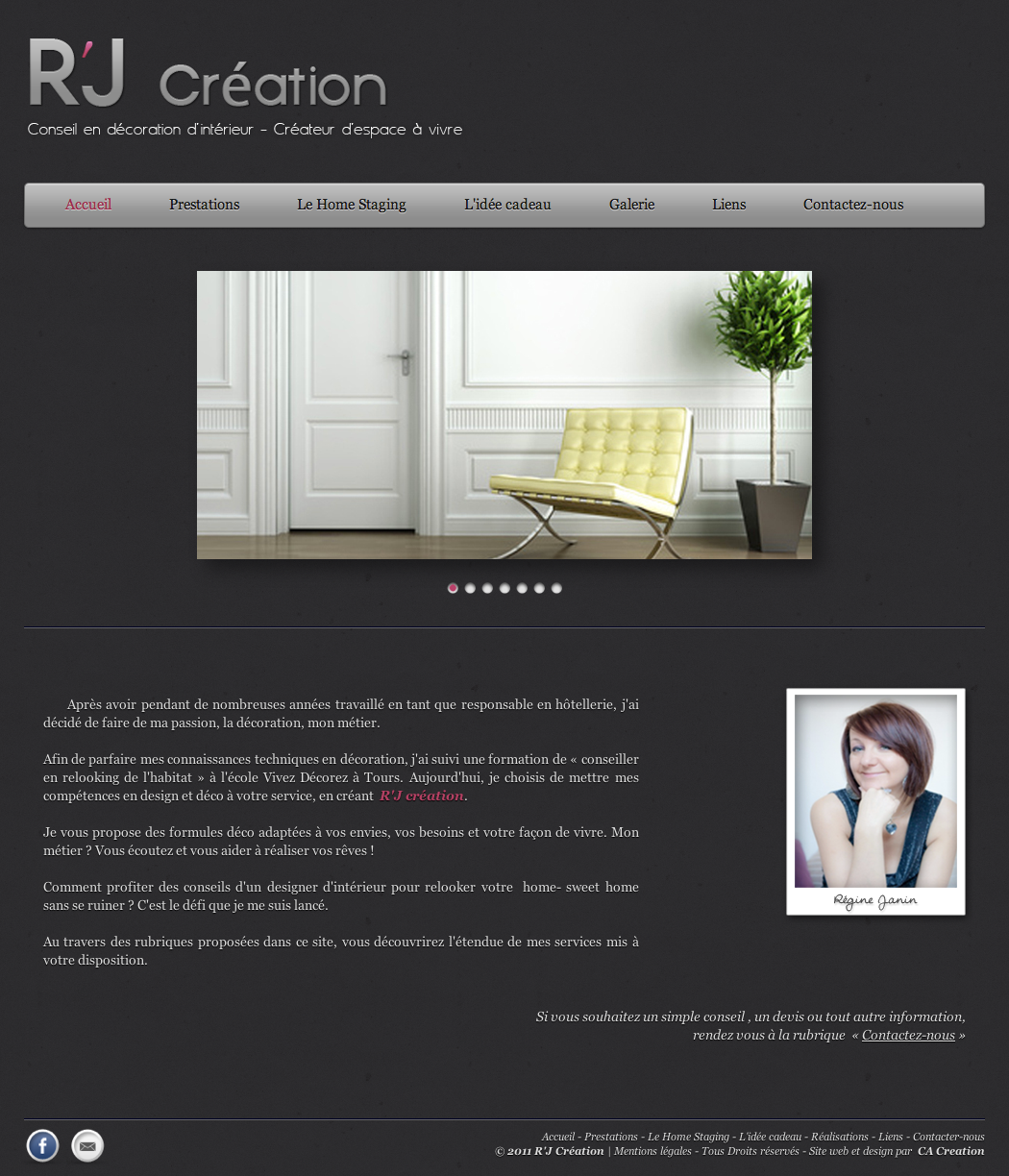 rjcreation home staging business card Website relloking deco coaching déco idee cadeau aménagement interieur