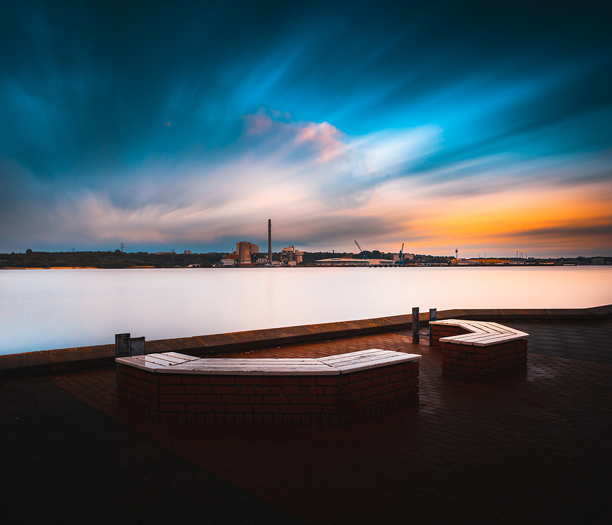 blue hour city cityscape color fine art Kiel long exposure night twilight Urban