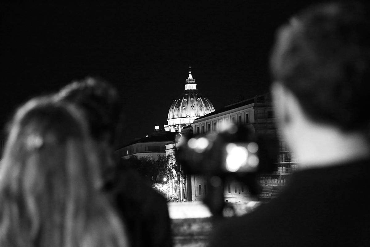 Rome night summer May river bridge Castel S.Angelo crew Still Photography scene ciak take Love girl boy