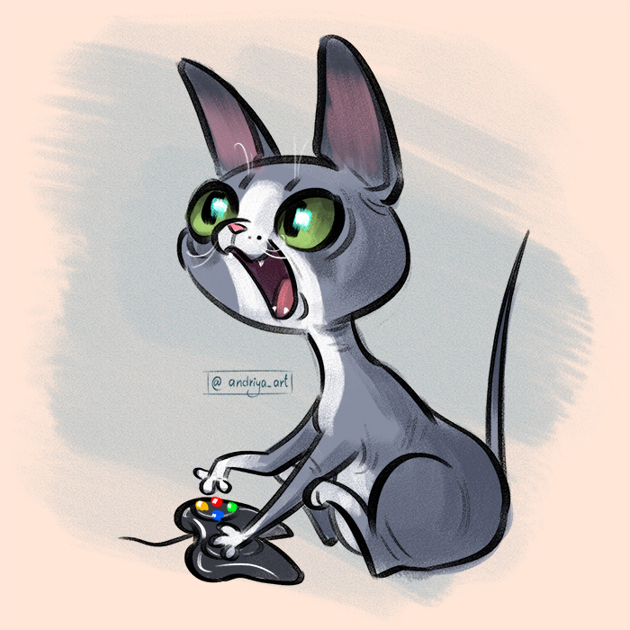 Cat cats kitty Character cartoon Drawing  Digital Art  ILLUSTRATION 