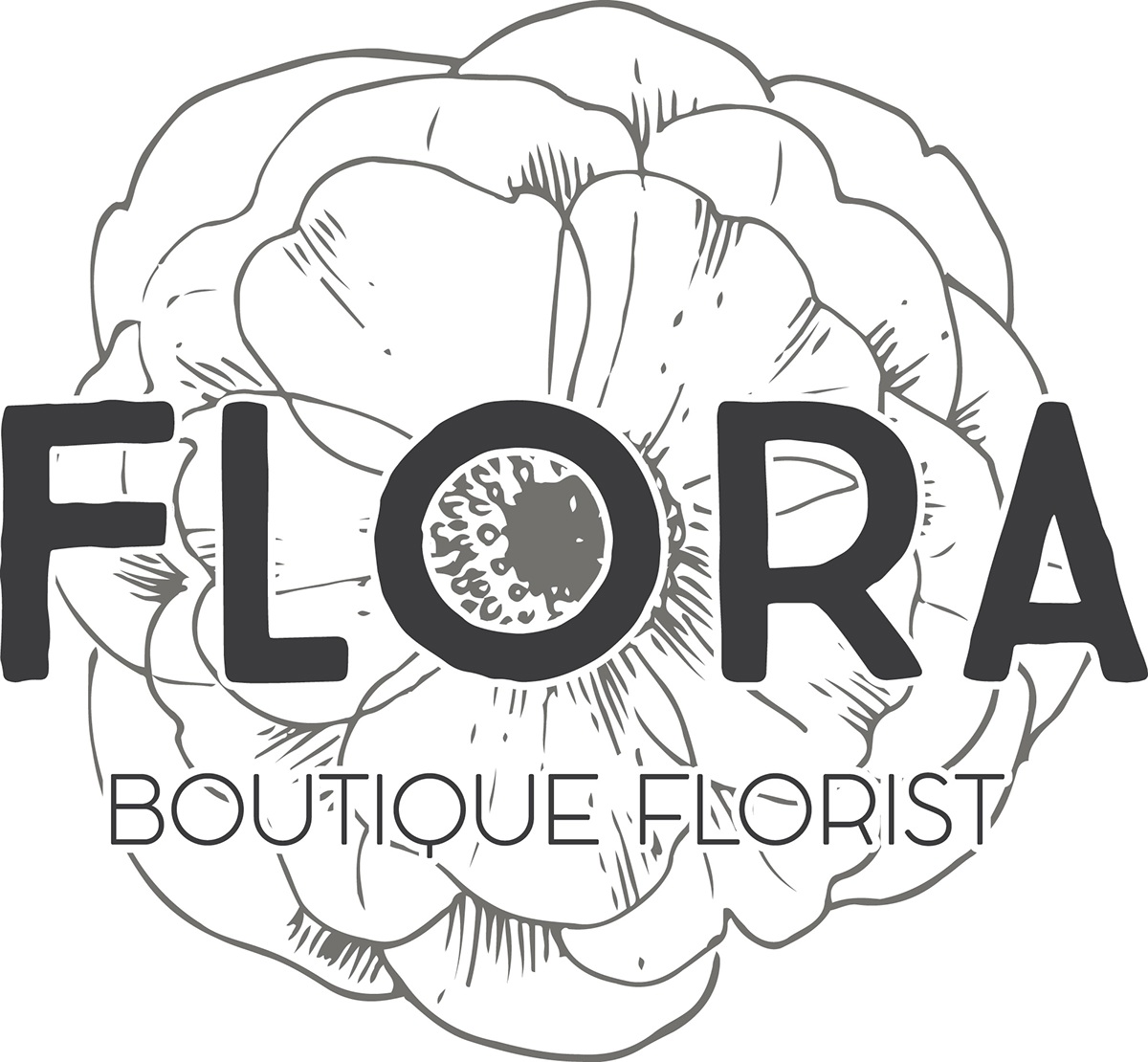 logo florist Flora vintage