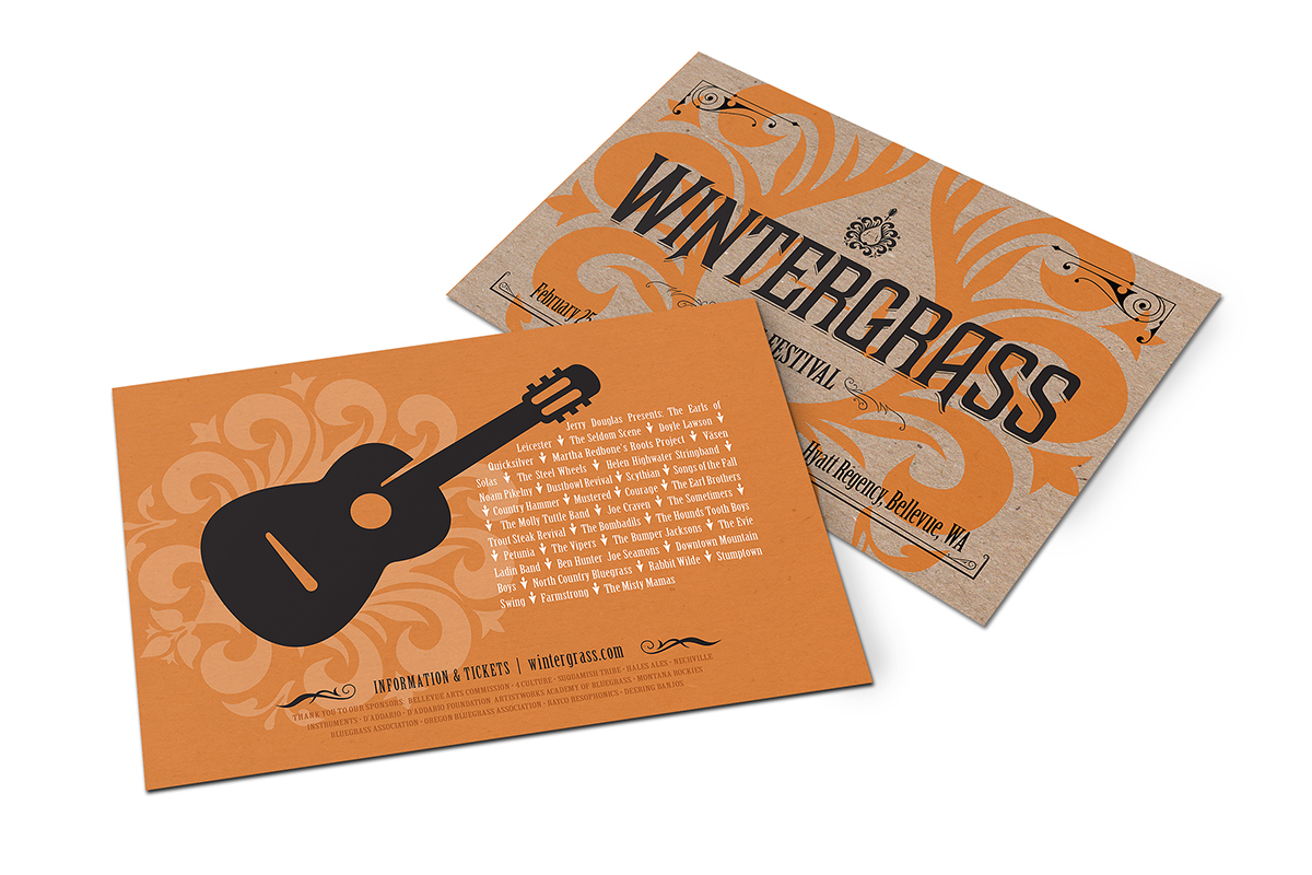 Wintergrass Music Festival monica holsinger m. holsinger handbill card postcard brand identity print bluegrass