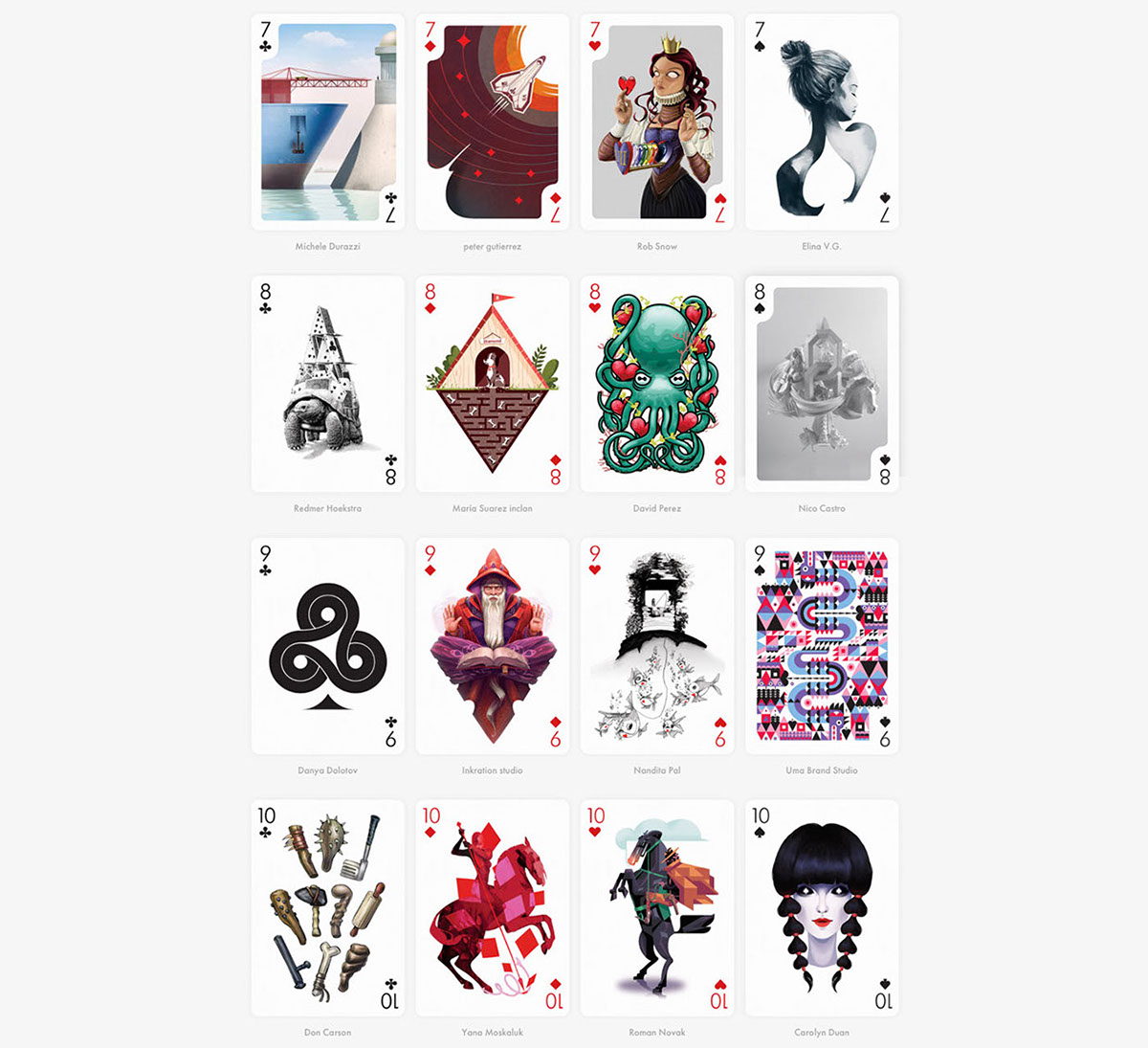 Playingartscontest PlayingArts 4ofHearts four escher hearts cards deck city