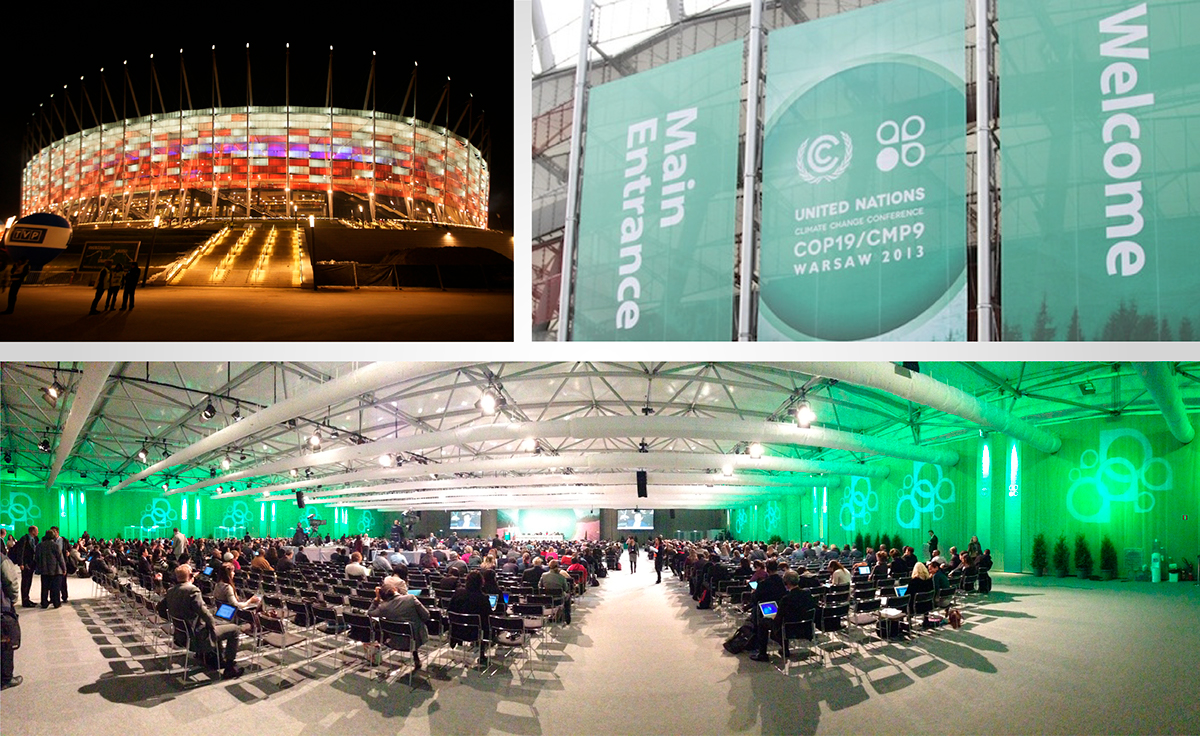 momentum for change United Nations climate change Exhibition  conference Event design wood logo identity poland modular Sustainability flow