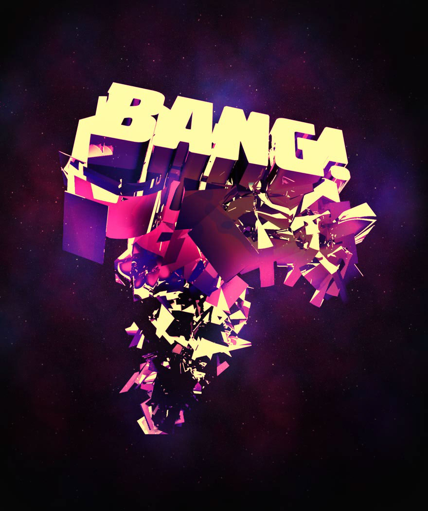 BANG bang! 3D cinema4d typo light SKY BigBang