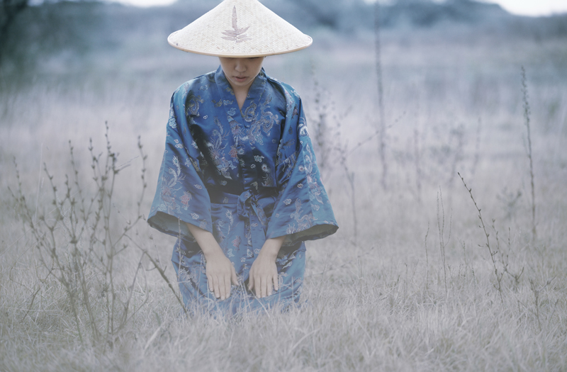 oriental woman china japan Korea horizontal color human outdoors beauty hat Ancient cultural traditional portrait fine art