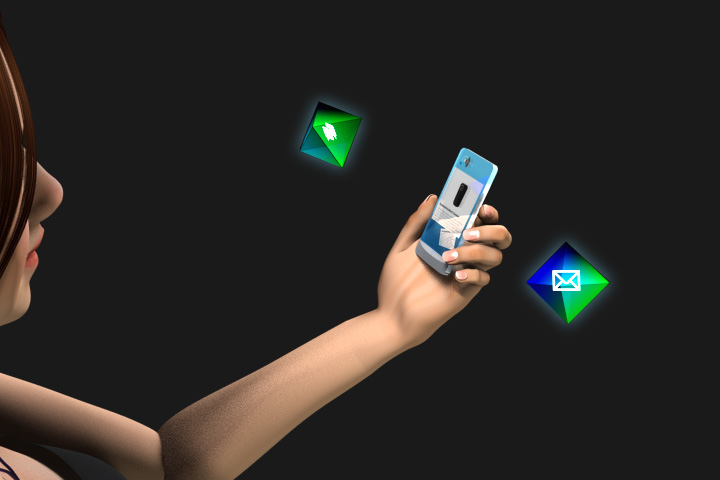 concept design future mobile phone Accessory 3D projection Wearable