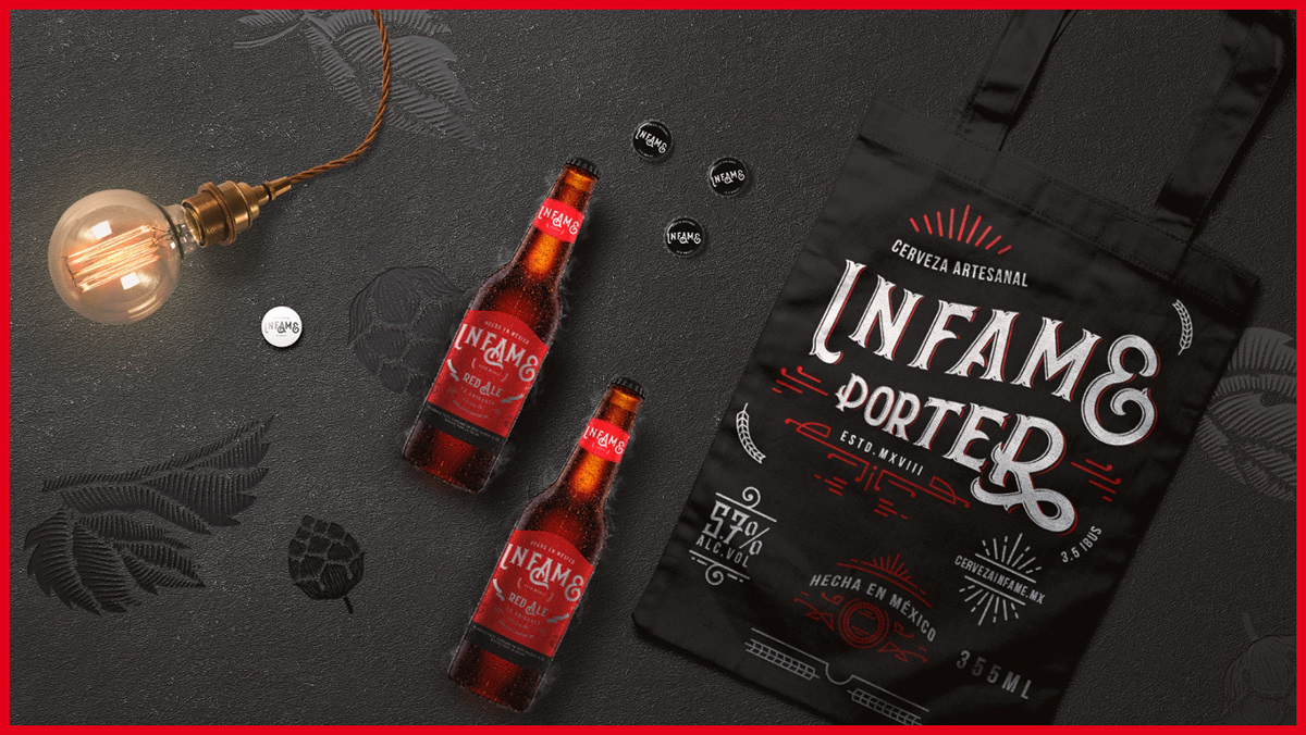 beer bottle branding  devil drink branding Label lettering logo mexico Packaging