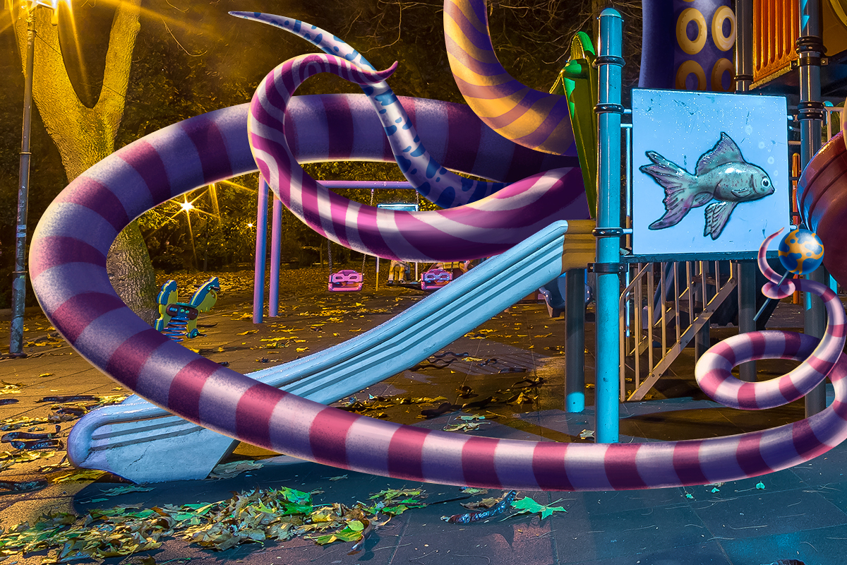 tentacle Squid Candy Park Playground creepy Teddy