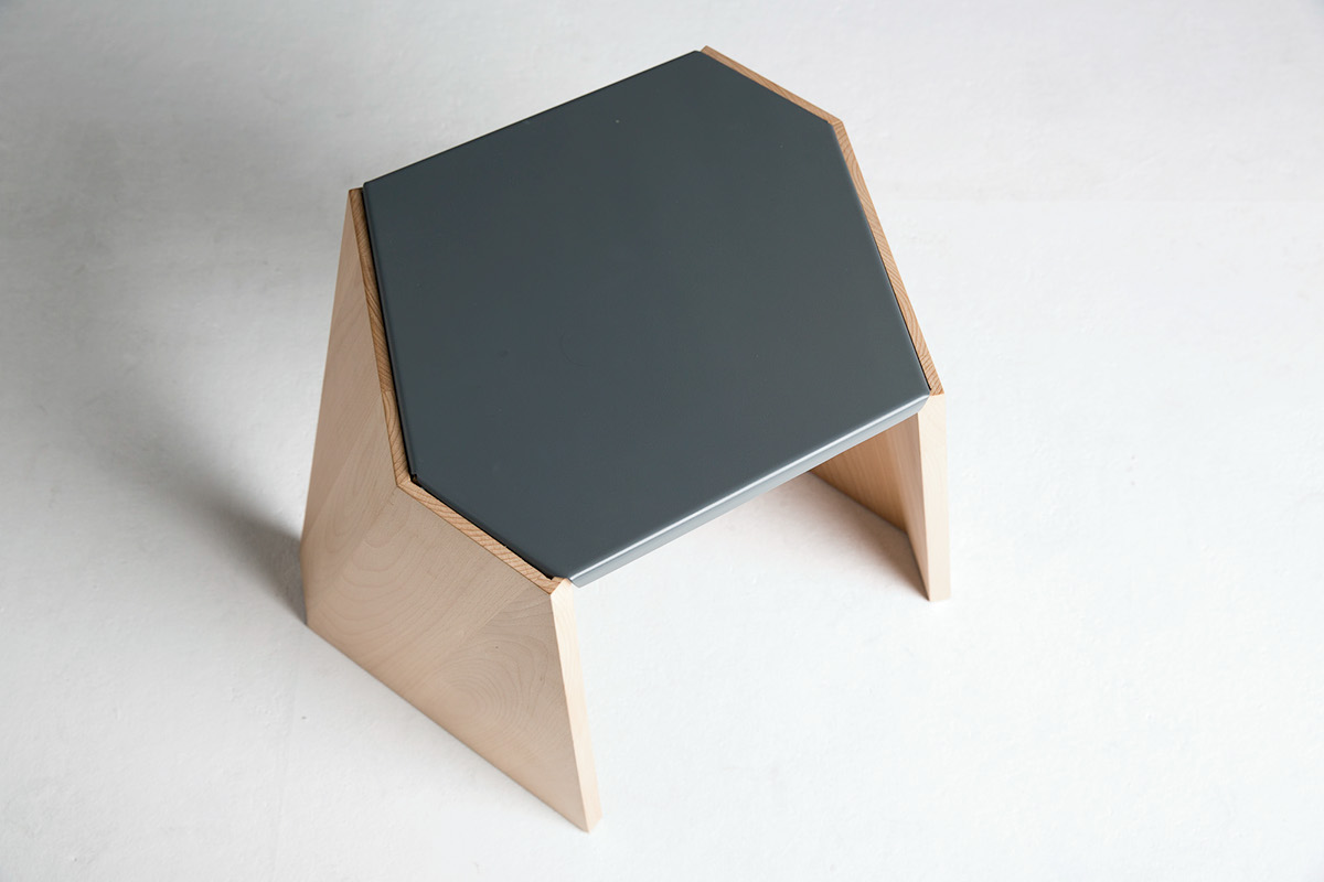 furniture stool geometric sheet metal TIMBER