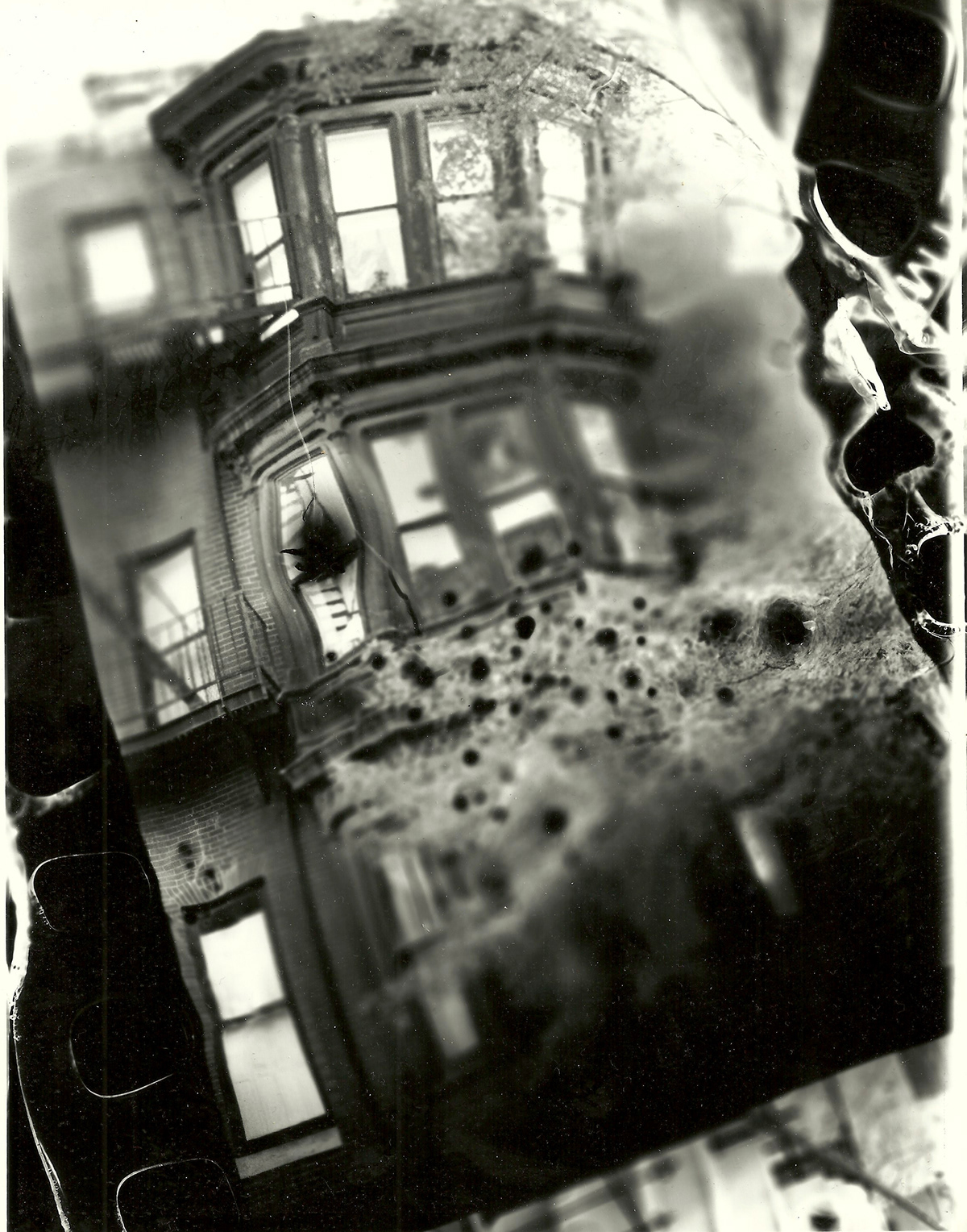 Burned negatives negatives fire black and white row house Baltimore 35mm film