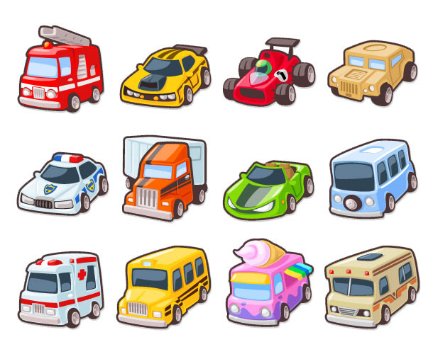 slot machine icons Cars Fruit toy fish underwater Ocean Firetruck racecar hollywood actor Food 