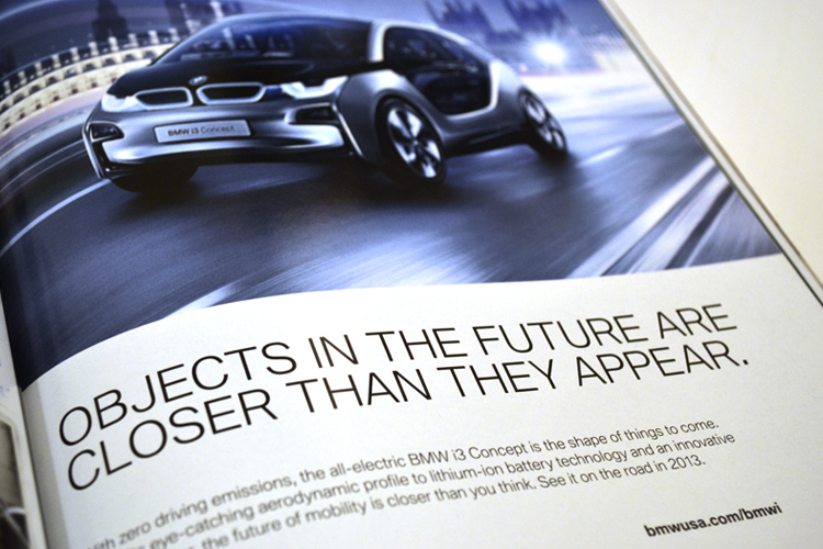 BMW i electric magazine GQ web advertisment t-shirt graphics