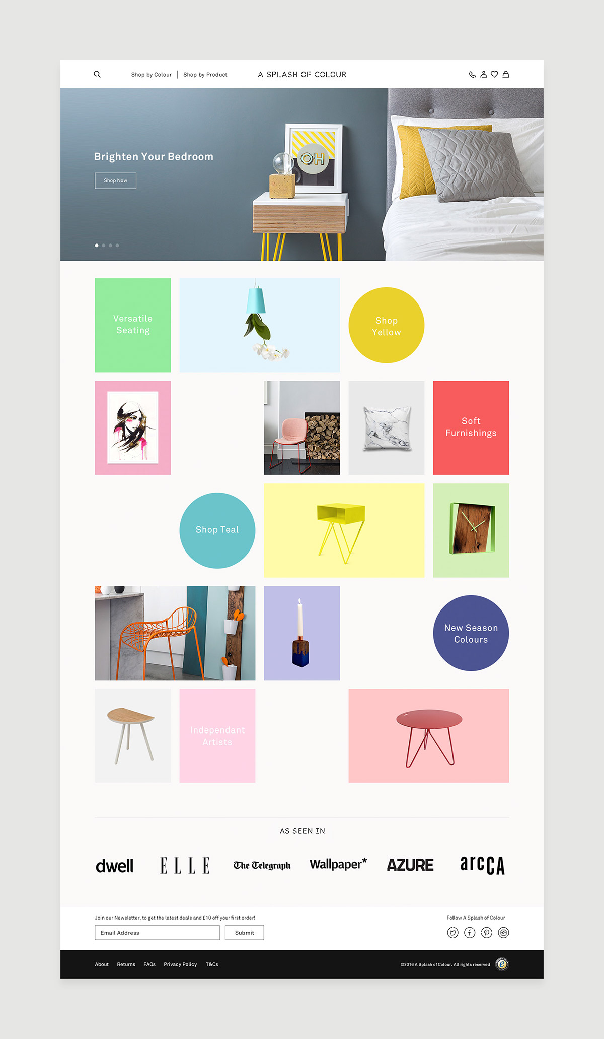colour Web digital simple minimal furniture e-commerce clean