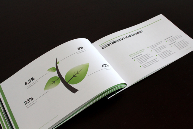 simple modern clean White green environment waikato environment annual report binding japanese bind friendly format leafs report ANNUAL publication Booklet Graphs infographics minimal Landscape
