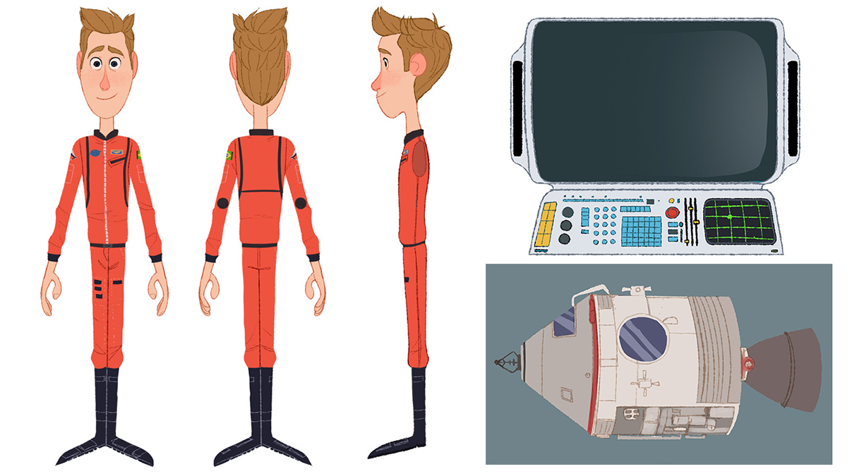3D character animation astronaut spaceship Space  luck cartoon img animation studio