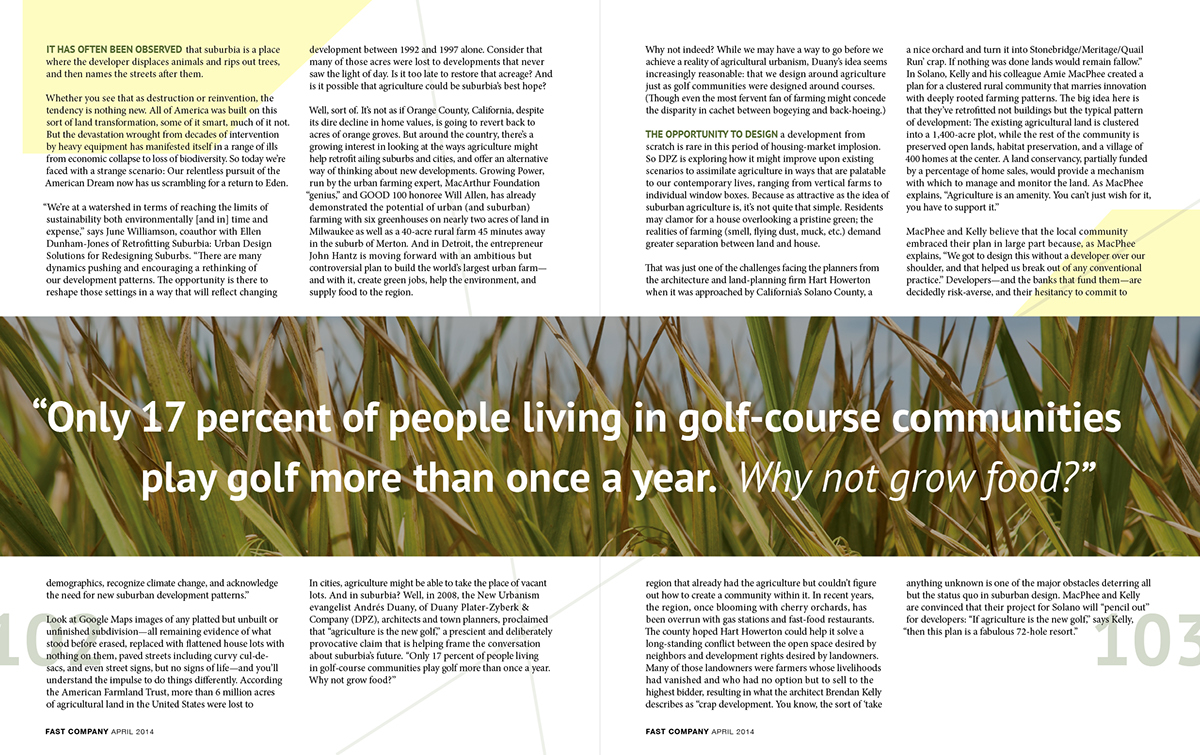 agriculture golf photo sports magazine spread