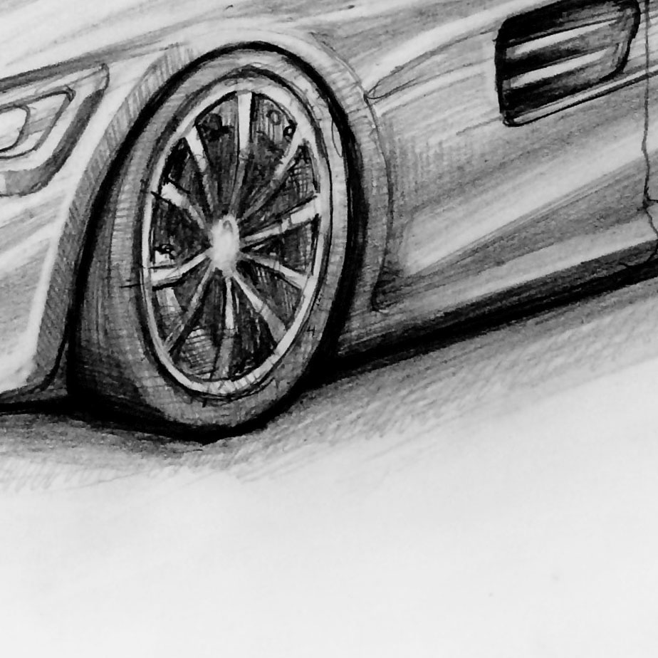 mercedes sketch pencil concept car Audi Porsche BTW cool