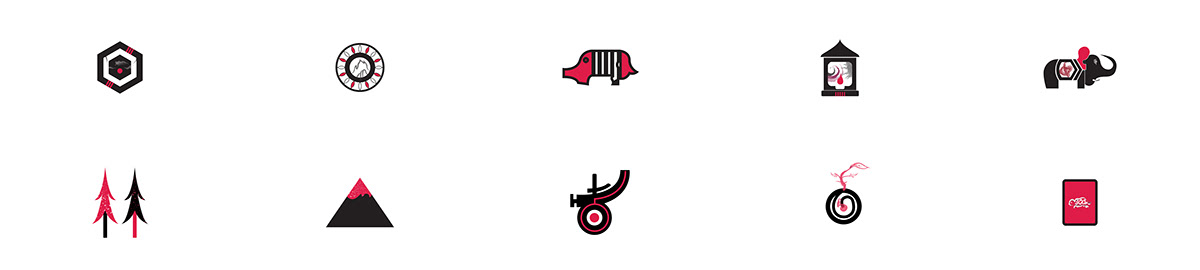 graphic design  icon design  Logo Design accent color minimalist Japanese themed