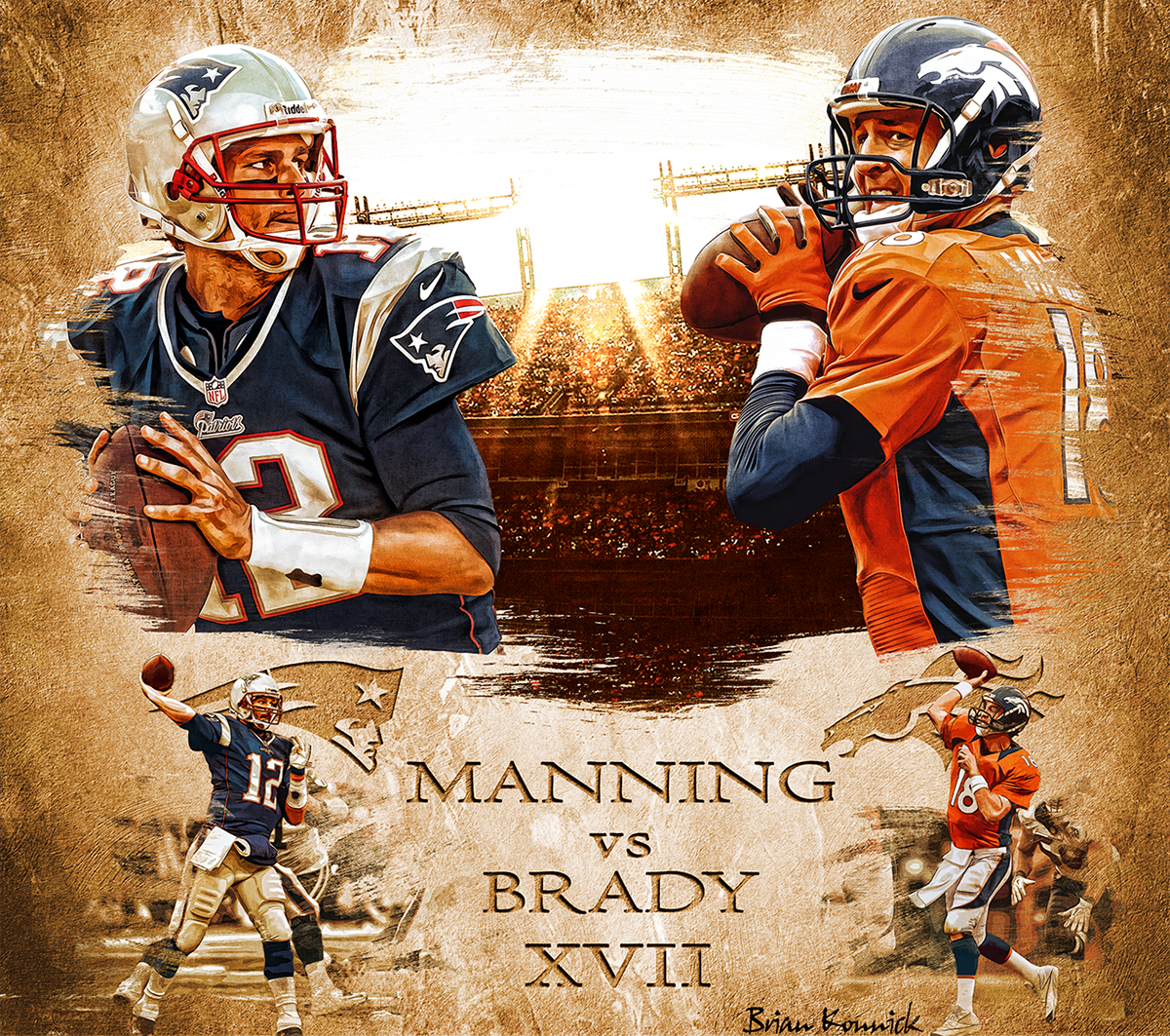 Tom Brady Peyton Manning nfl New England Patriots Denver Broncos