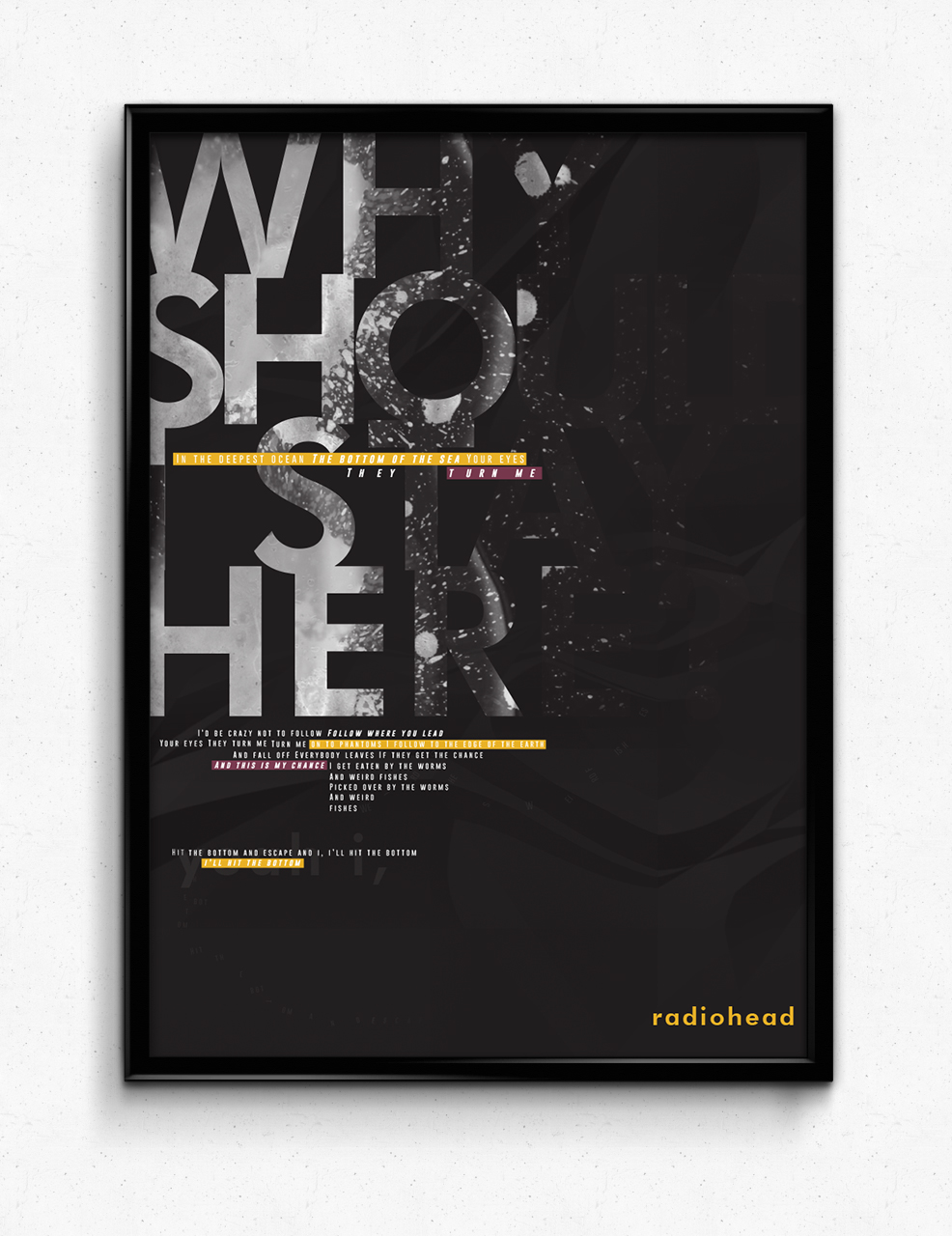 Radiohead Poster Design posters songs Lyrics graphic design  typography   explore Fun type