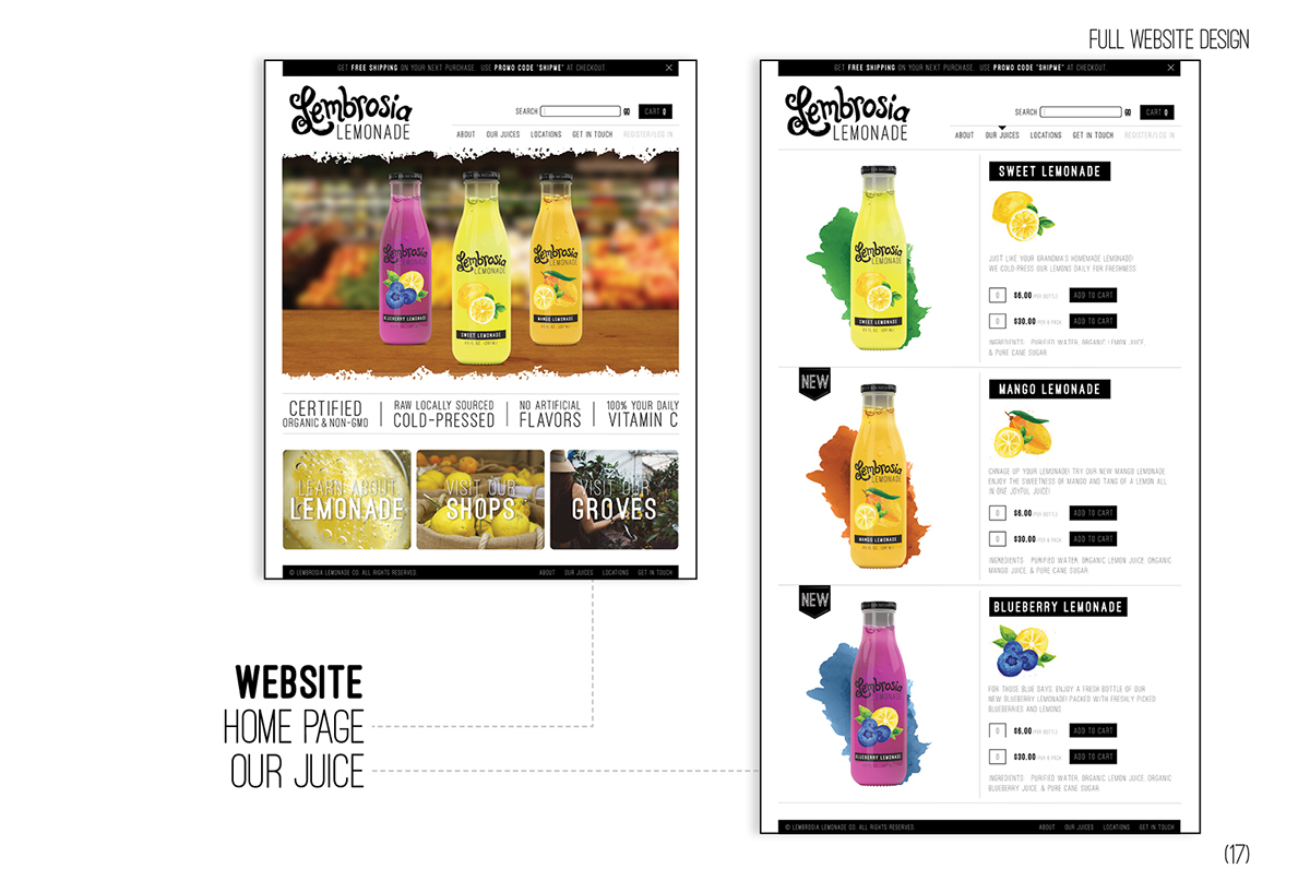 Lembrosia lemonade Heather Hunsinger lemons Website Design shopping bag Tshirt Design