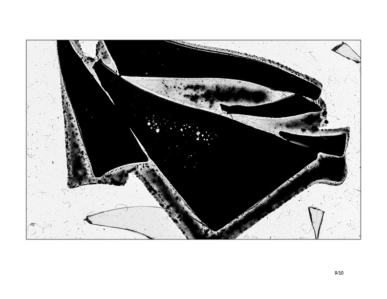 ink gepe glass slides broken broken glass the conformist risd Franz Werner franz Form and Communication black and white scans
