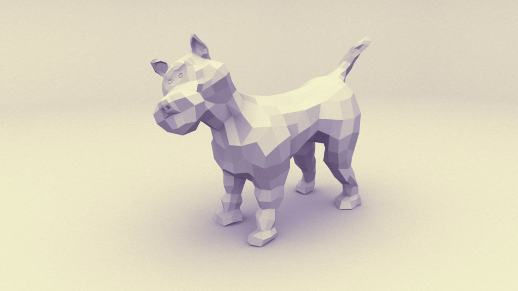 dog doge poly lowpoly LOW Maya Render AO ambient occlusion