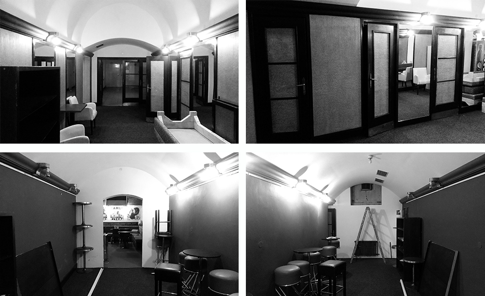 Music Lab music bar bar interior black & white smoking room entrance hall laboratory style laboratory glassware lighting