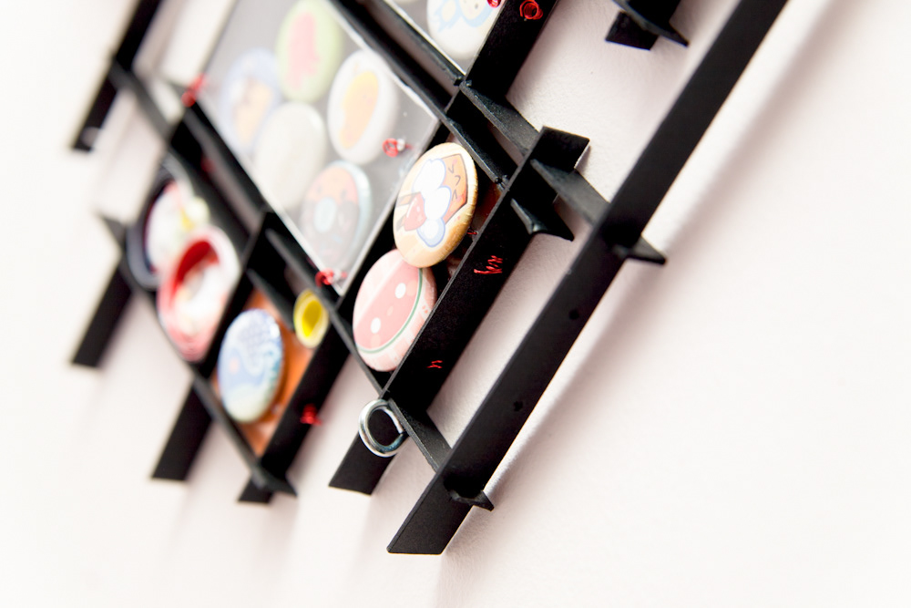 button pin Collection Display Sustainable recycle transform reconstruct