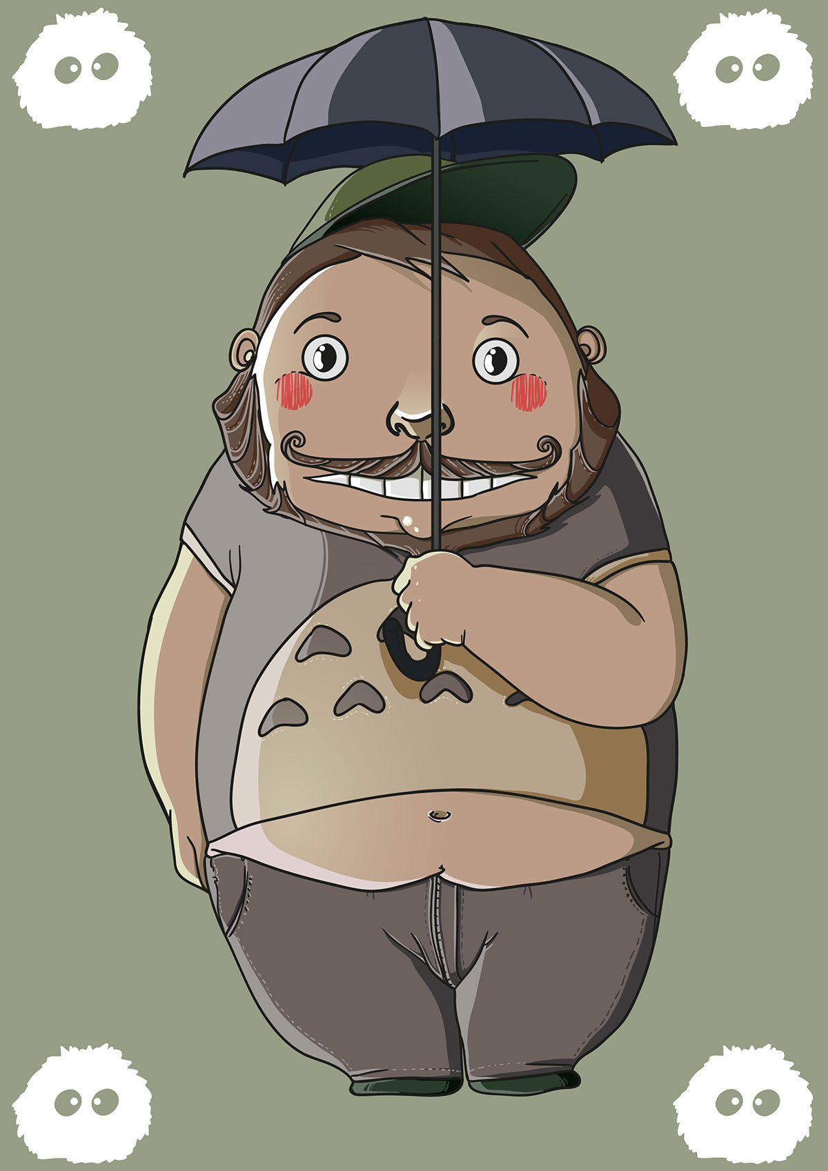 tribute totoro Ghibli Hayao Miyazaki japan Umbrella big my neighboor totoro Illustrator