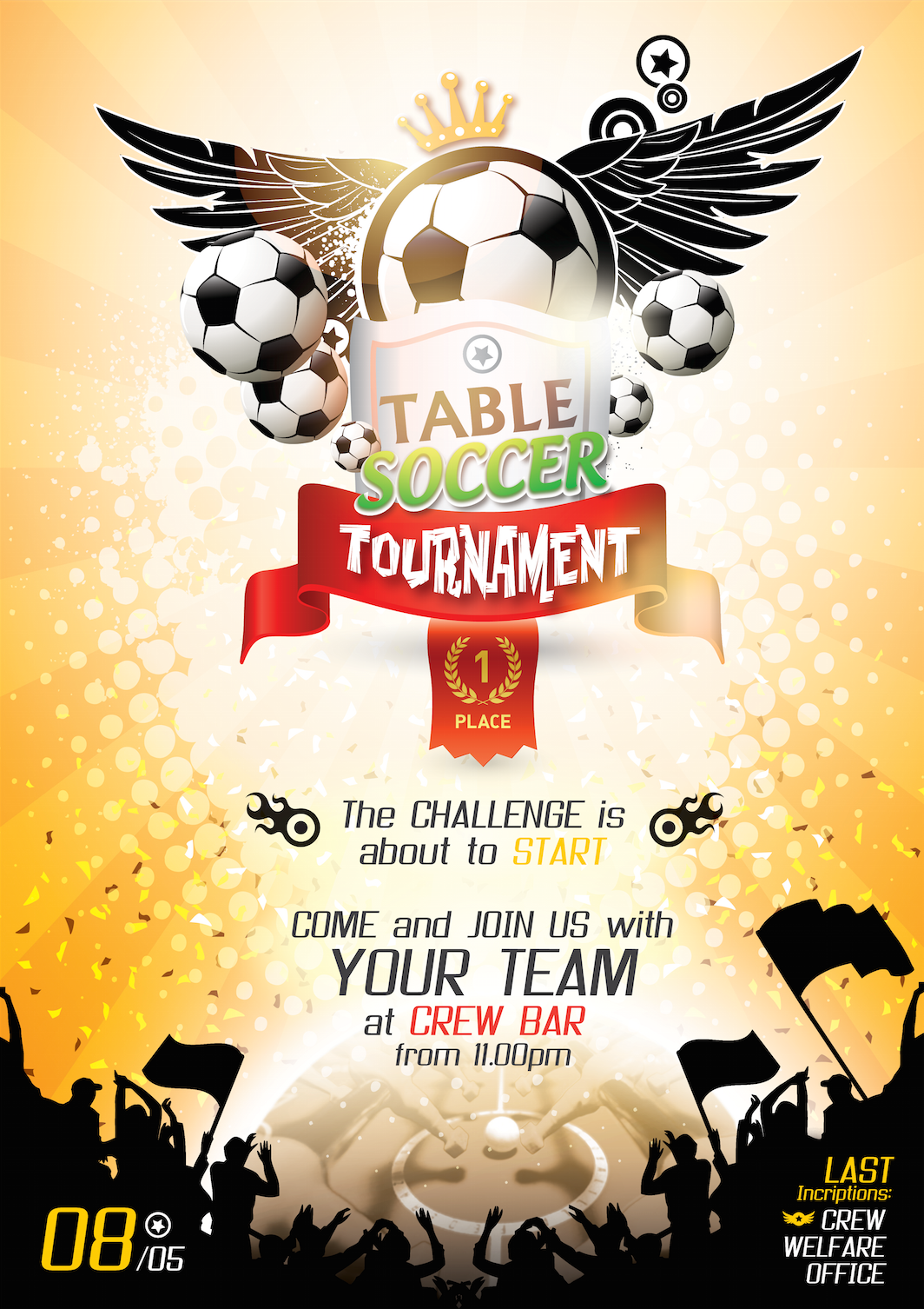 table soccer Tournament onboard welfareoffice design