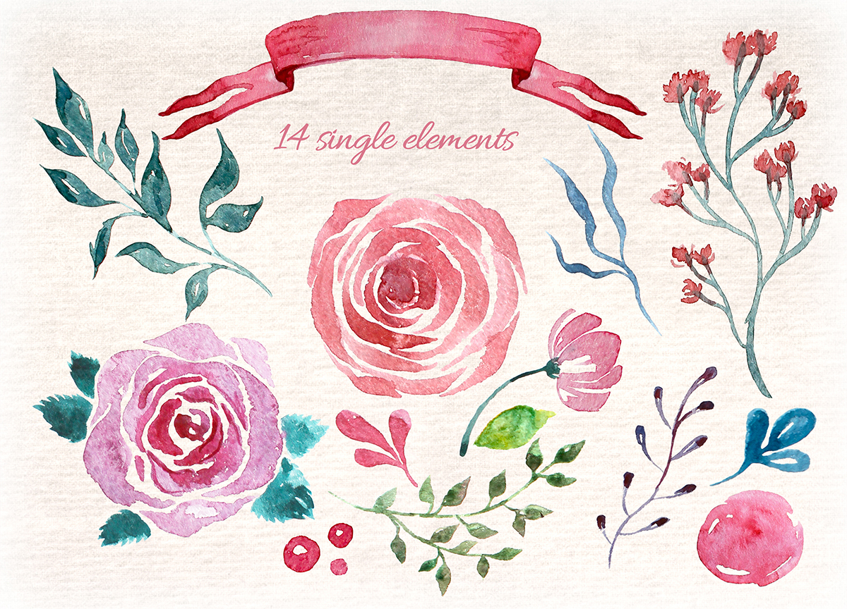 sophie rose watercilor wedding invitations cards greeting cards identity packaging design watercolor flowers birdieart