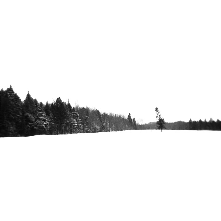 winter Landscape black & white Quebec snow analog holga