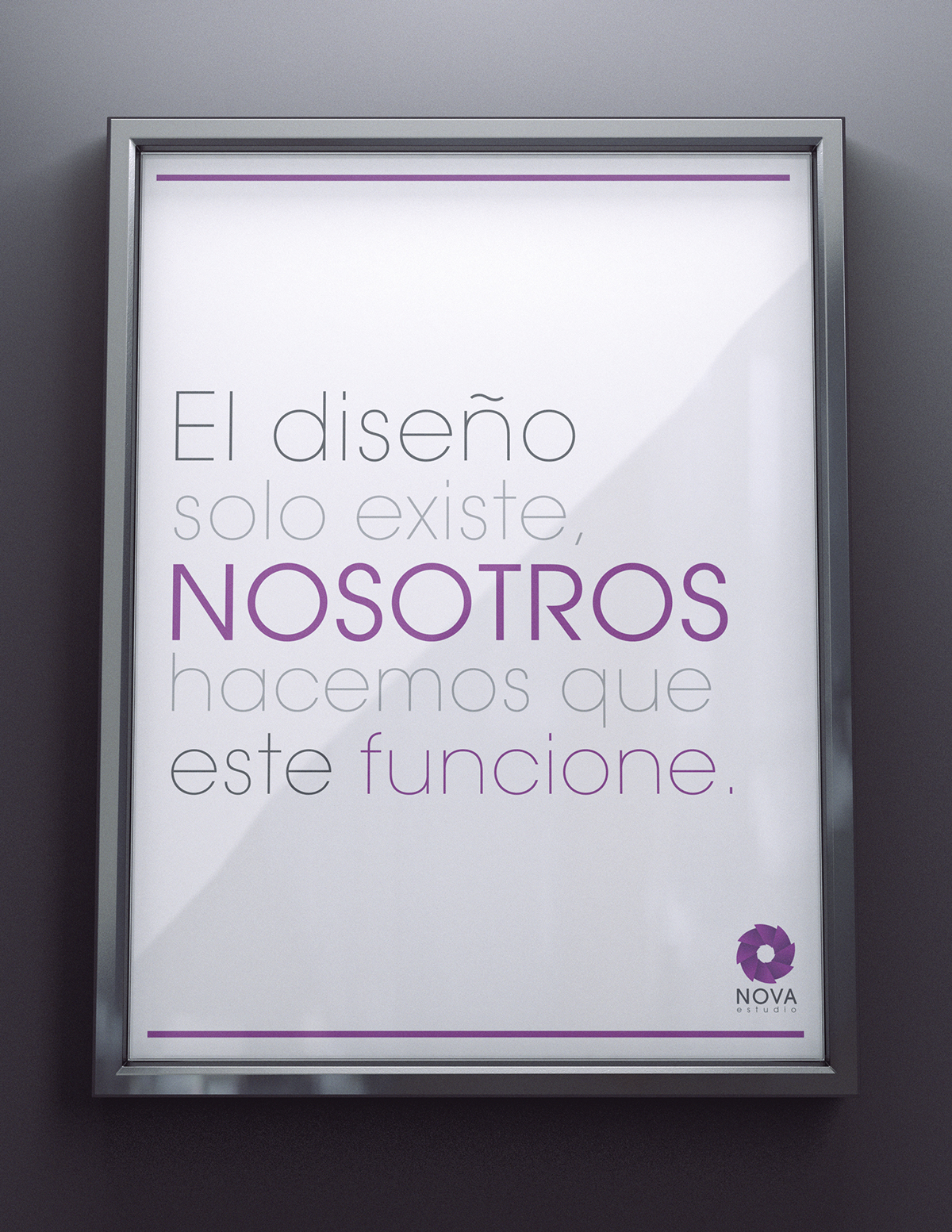 brand Nova estudio studio design logo Stationery frames purple big bang cards venezuela caracas book editorial