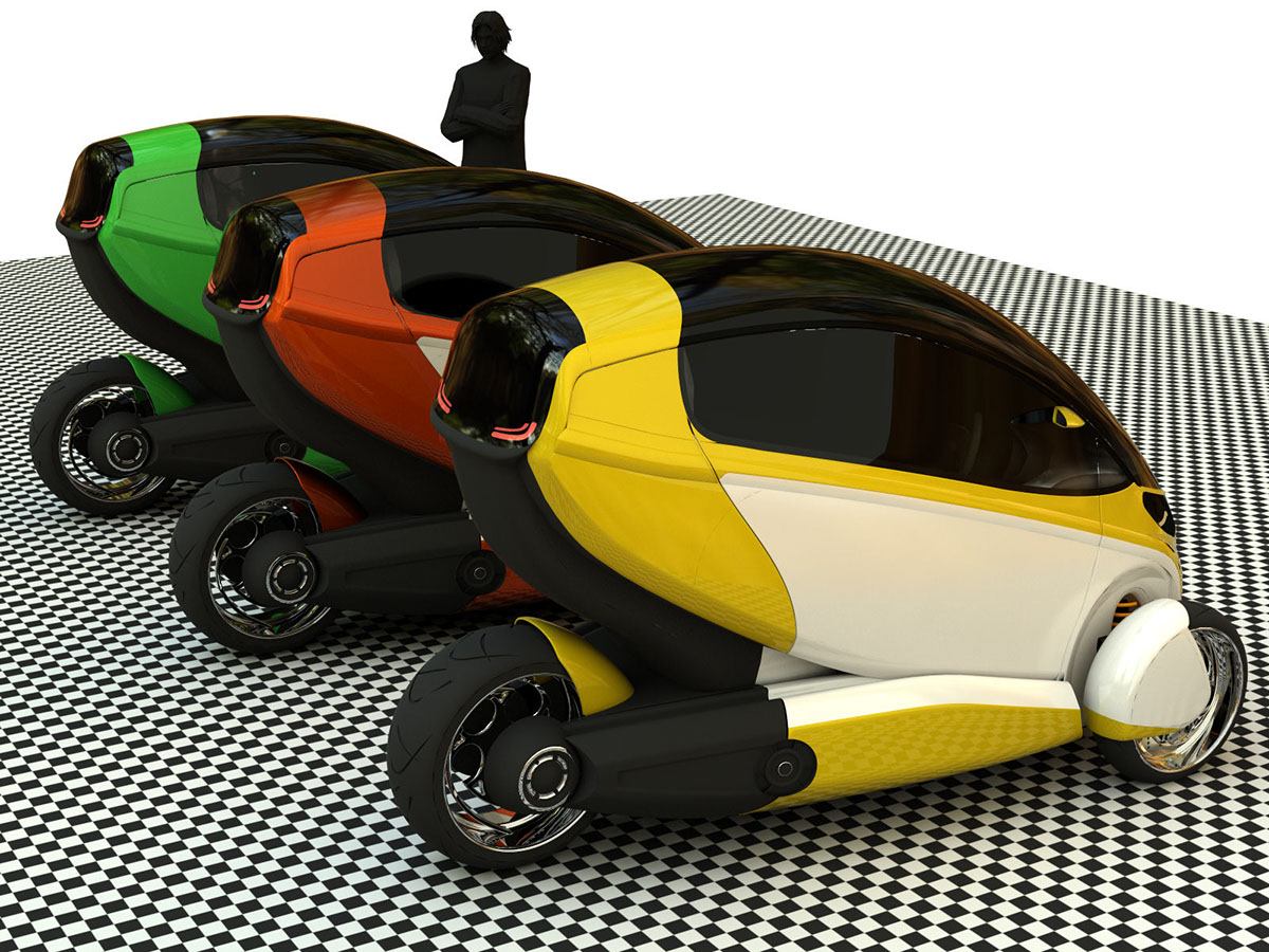 Automotive design Electric Car Transportation Design city car E-True E-True 3W Designer Ricardo Fedrizzi