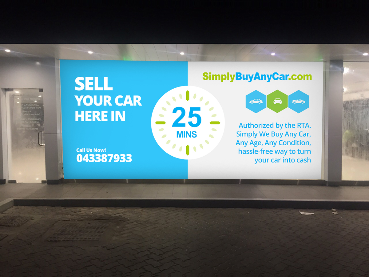 buy sell car Website print Mockup Signage Hoarding