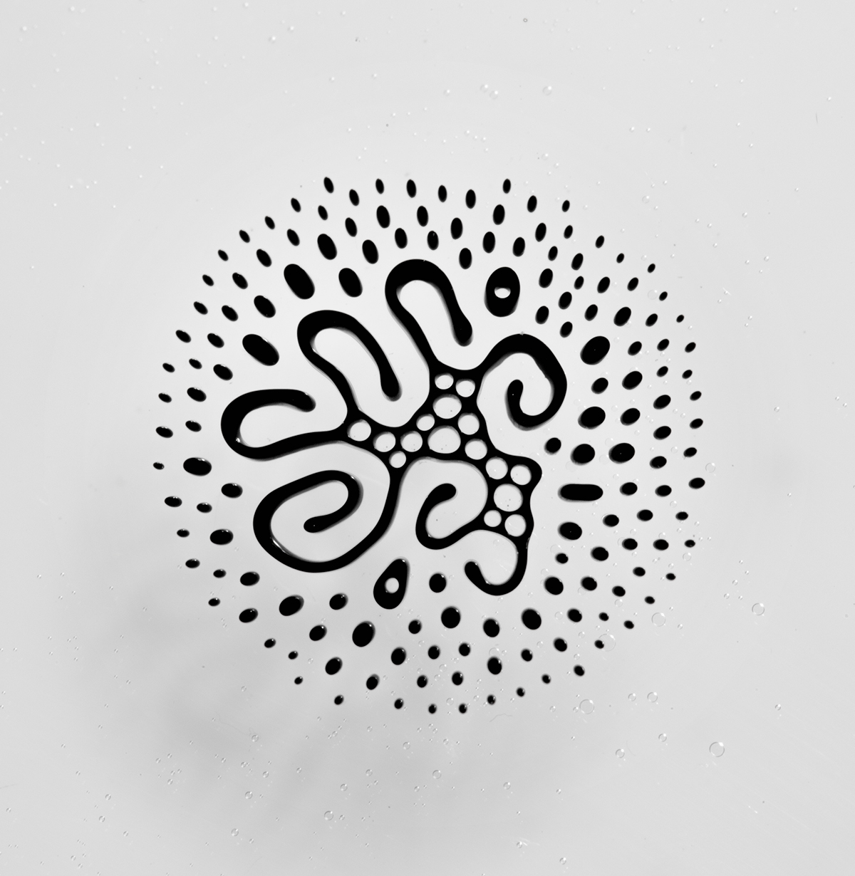 Typeface ferrofluid scientific science art prints monochrome letterpress modern