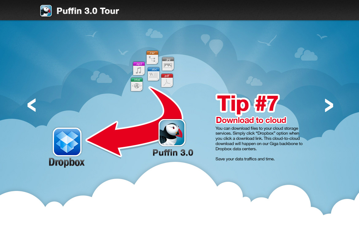 puffin  browser  tour  guide  help tutorial app blue  bird