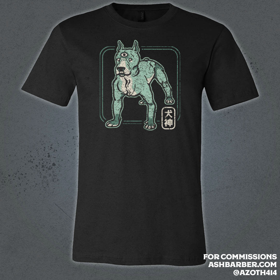 japanese dog t-shirt apparel garment design Custom screen print screenprint Apparel Design mythology