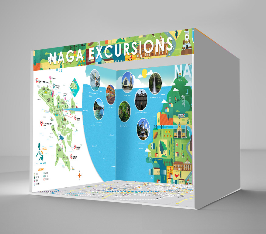naga city bicol ILLUSTRATION  rustom pujado Naga Excursions NagaX naga city bicol brochure booth 29th Philippine Travel