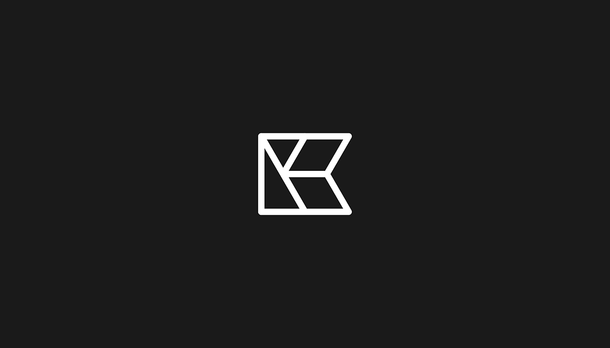 Line logo featuring the letter 'K' made up of geometric wedges