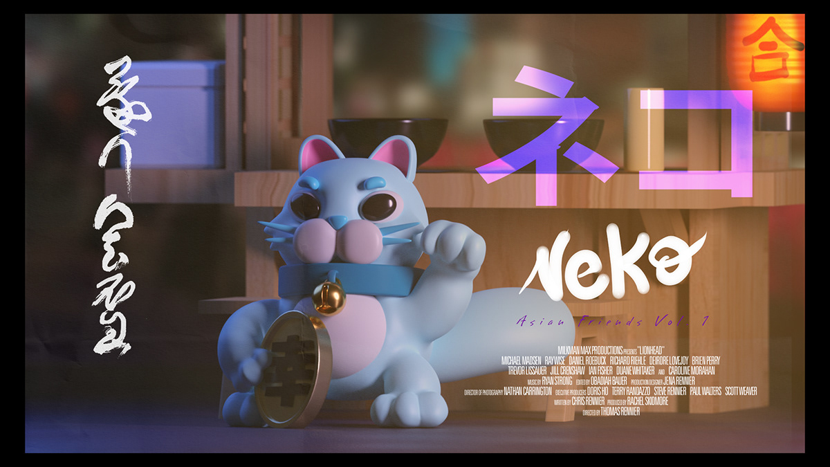 3D Cat Character Character design  digital illustration Gato ILLUSTRATION  neko personaje poster