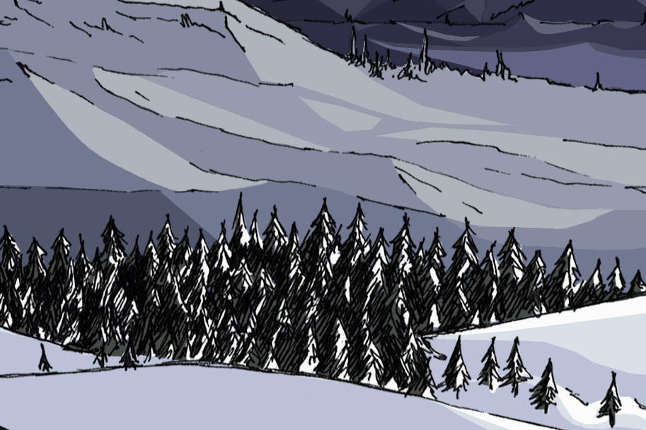 the way samurai mountain Tree  winter snow Landscape