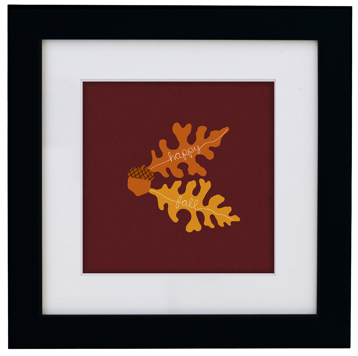 Fall autumn home textiles leaf acorn leaves Single Repeat pattern FOX Coir door mat Kitchen Towel