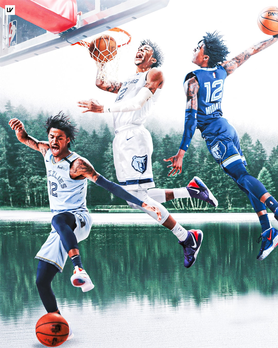 basketball forest grizzlies Ja Morant manipulation NBA Nike poster sports