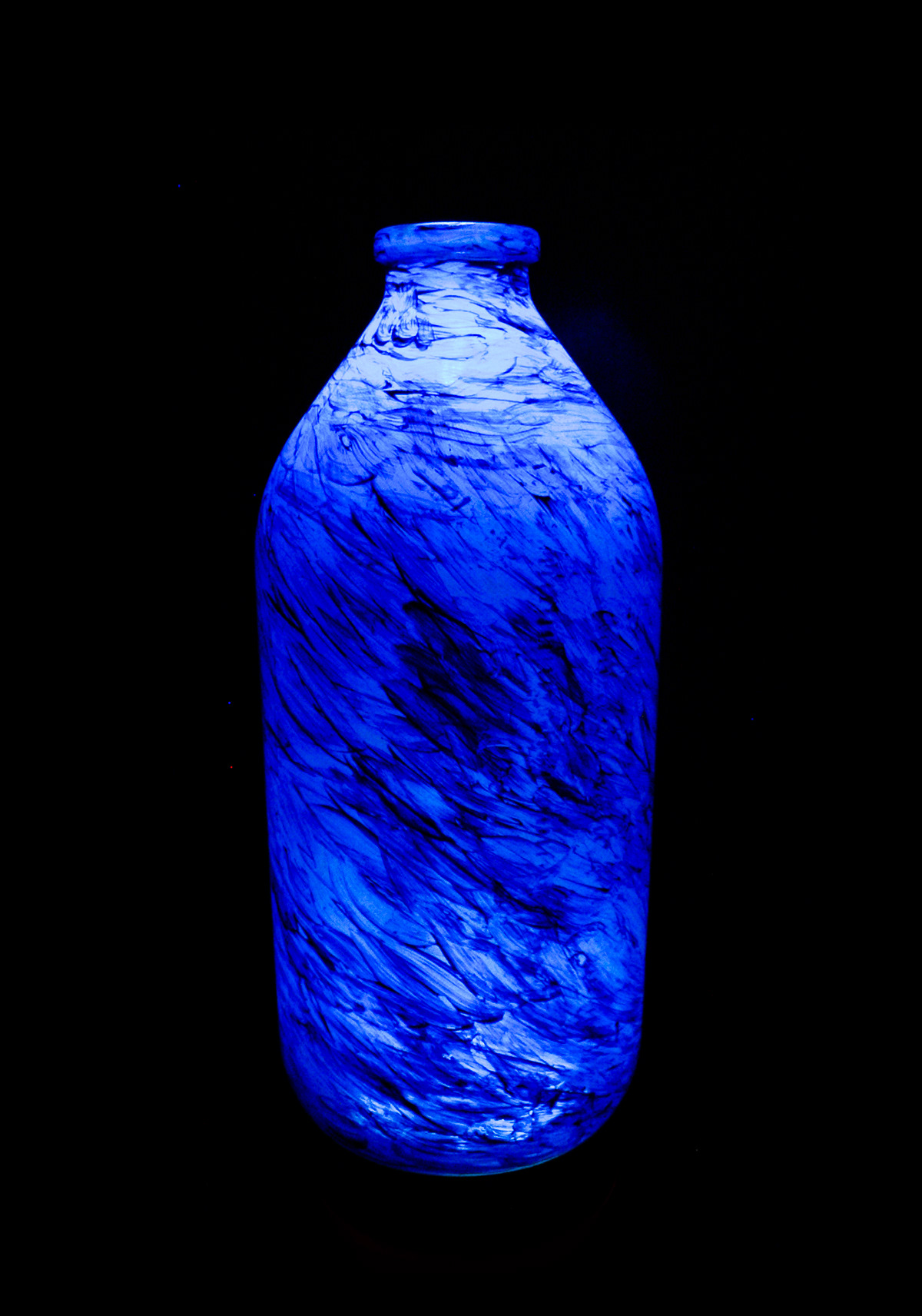 bottle blue making blue art